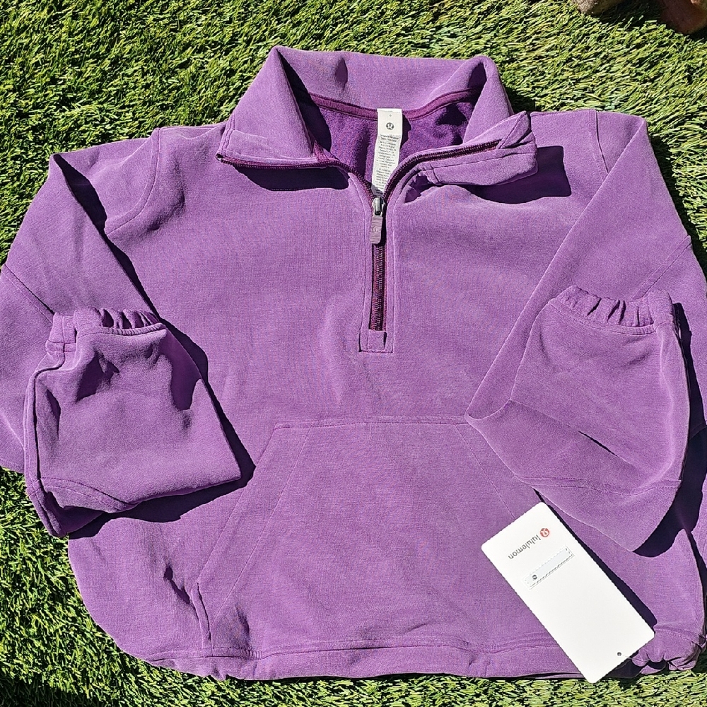 Vibrant Purple Quarter-Zip Pullover